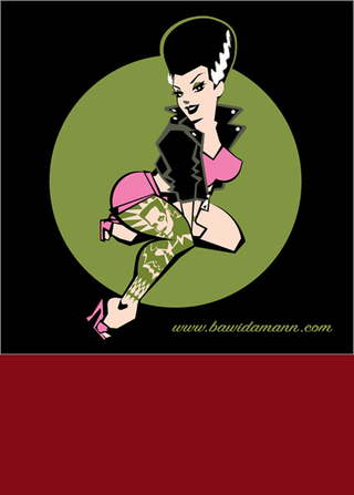 Illustration for article titled Pin-Up Girls Tame Outer Space, Ride Godzilla (Maybe NSFW)